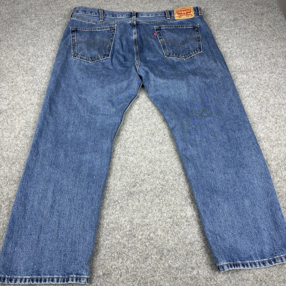 Levi's 505 Jeans Mens 42x29 Straight Leg Medium Wash Workwear Casual Blue Denim